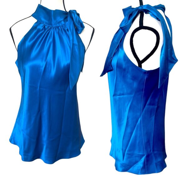 BUNDLE OF 2 100% SILK Y2K VTG. INC HALTER BLOUSE TOPS SZ. 10 M/L EUC - Picture 2 of 5